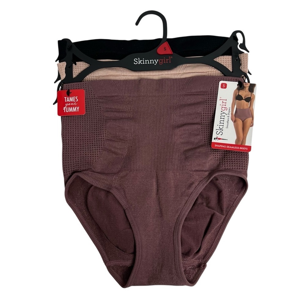 SKINNYGIRL Women’s Shaping Seamless Briefs Sz Small Pkg/3 Multi Colors Stretch